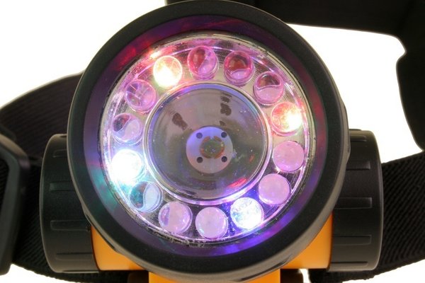 LED Stirnlampe 1+14 LED 2 Stufen + Blinkfunktion