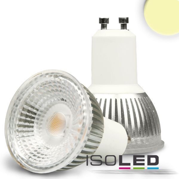 Spot LED GU10 ISOLED 6W (ca. 40W) Glas-COB 450lm 70° blanc chaud dimmable