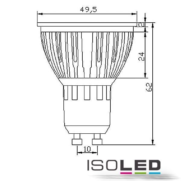 LED Spot GU10 ISOLED 5.5W (ca. 30W) COB 310lm 70° warmweiss dimmbar