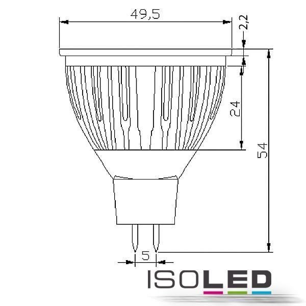 LED Spot MR16 ISOLED 6W (ca. 35W) Glas-COB 410lm 70° warmweiss dimmbar