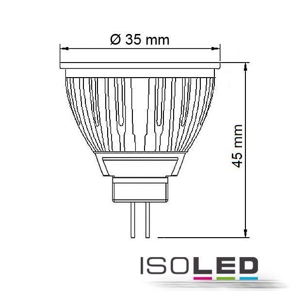 LED Spot MR11 ISOLED 3W (ca. 25W) COB 240lm 38° warmweiss dimmbar