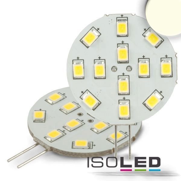 LED Stiftsockellampe G4 ISOLED 2W (ca. 25W) 12SMD 200lm 120° neutralweiss