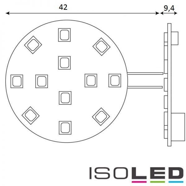 LED Stiftsockellampe G4 ISOLED 2W (ca. 25W) 12SMD 200lm 120° neutralweiss