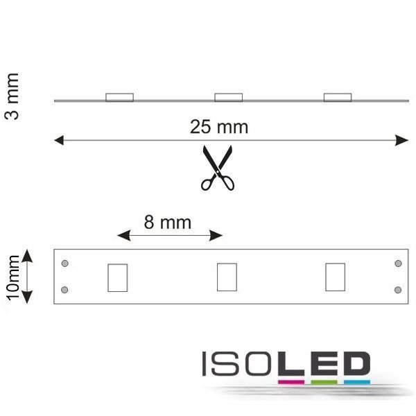 LED Flexband ISOLED SIL727 9.6W/m 12V IP66 warmweiss 1/2/5m