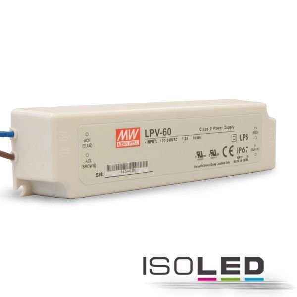 LED Netzteil MEAN WELL LPV-60 12VDC 0-60W IP67 nicht dimmbar