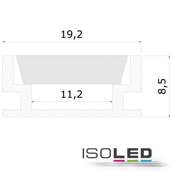 Alu-Einbauprofil ISOLED GROUND-IN begehbar 2000x19.2x8.5mm(LxBxH)