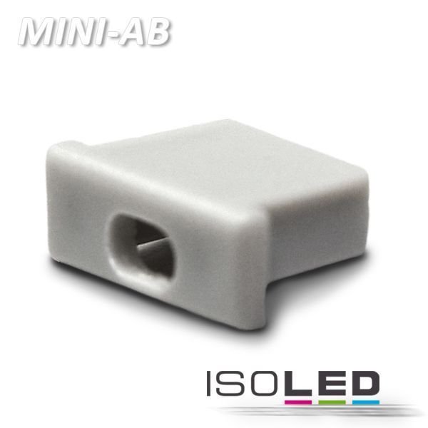 Endkappe mit Kabelausgang PVC silber für Profil ISOLED MINI-AB