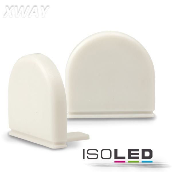 Endkappe PVC weiss für Profil ISOLED XWAY rund