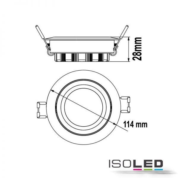 LED Einbaustrahler 114mm silber ISOLED 15W (ca. 60W) neutralweiss dimmbar
