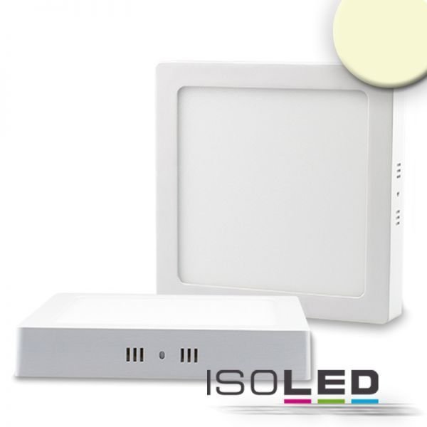 Plafonnier LED 220x220mm blanc ISOLED 18W (ca. 100W) blanc chaud
