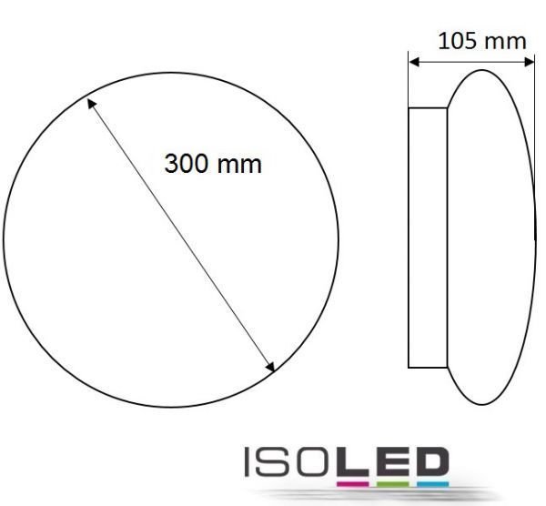 LED Decken-/Wandaufbauleuchte 330mm ISOLED 16W (ca. 60W) 2700K