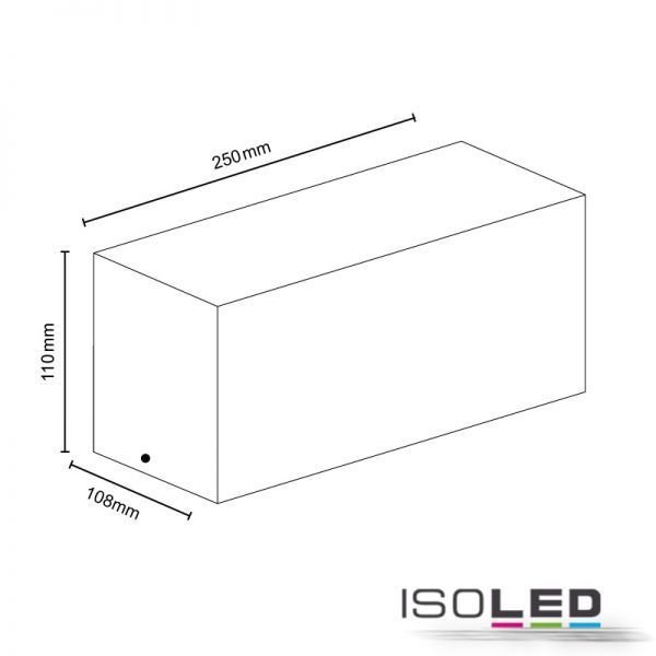 Wandaufbauleuchte BOX-2 anthrazit ISOLED mit Fassung E27