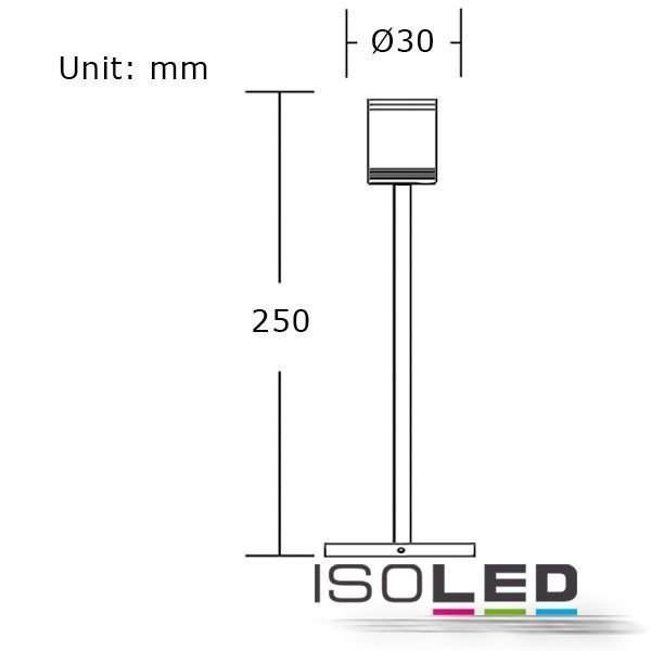 LED Vitrinenleuchte silber ISOLED 3W (ca. 10W) 230VAC neutralweiss