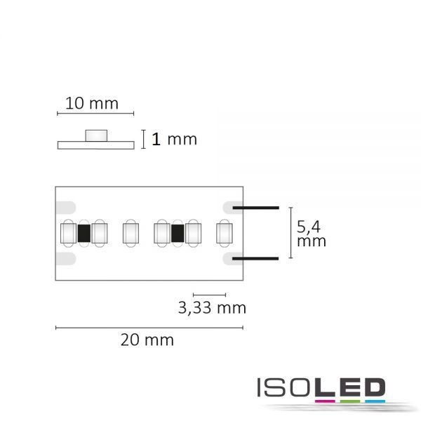 LED Linear-Flexband ISOLED 300LED/m 22W/m 24V CRI95 IP20 3000K 5m