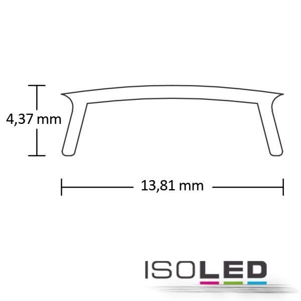 Abdeckung klar für Profil ISOLED SURF12 FLAT L=2m