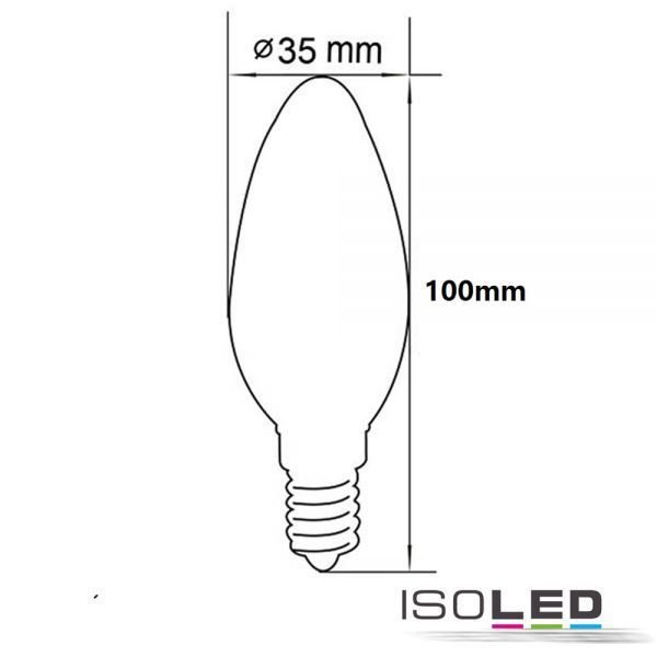 LED Filament Kerze ISOLED E14 4W (ca. 20W) 210lm 2200K dimmbar