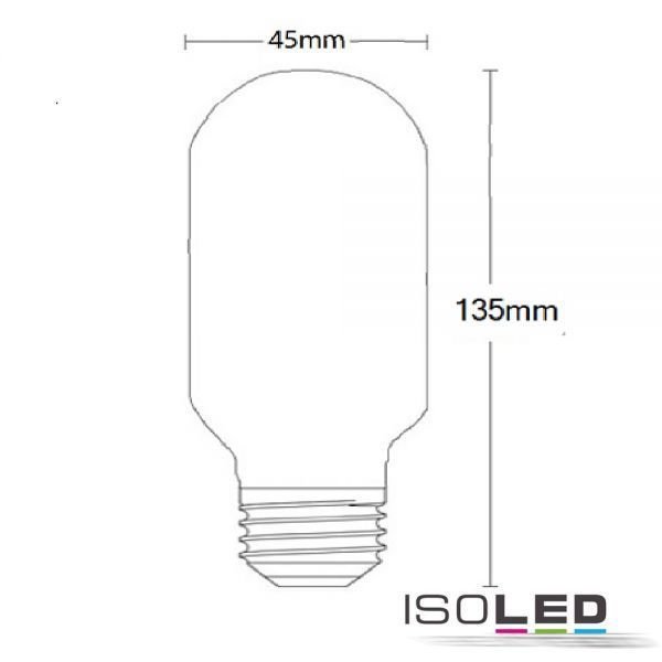 LED Filament Tube ISOLED E27 8W (ca. 50W) 600lm 2200K dimmbar