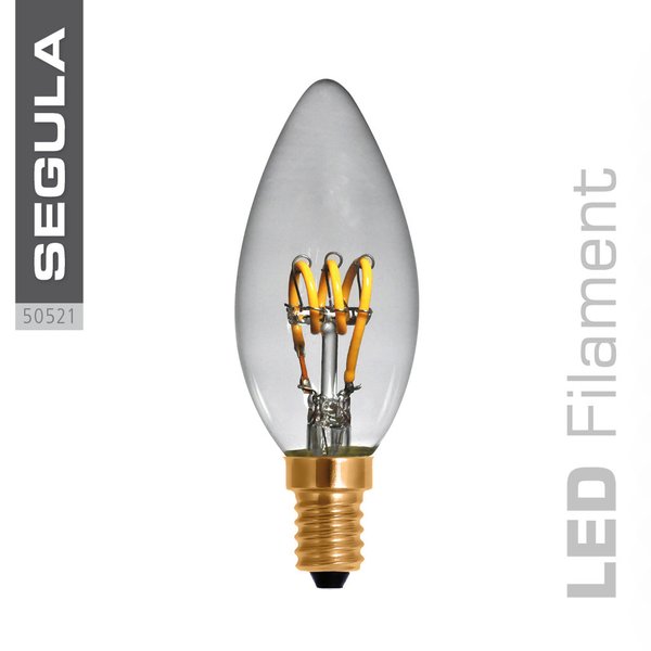 LED Filament Kerze Curved Segula 50521 E14 2.7W 90lm (ca. 10W) 2200K dimmbar