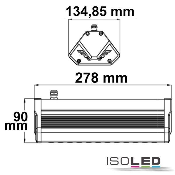 LED Fluter / Hallenleuchte ISOLED 3x50W (ca. 1000W) 19500lm 30°+70° kaltweiss