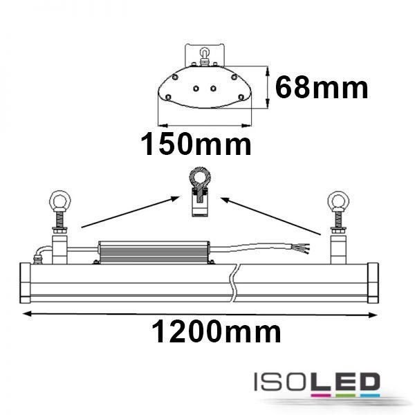 LED Hallen-Linearleuchte ISOLED 150W (ca. 1100W) 20000lm 120° CW dimmbar