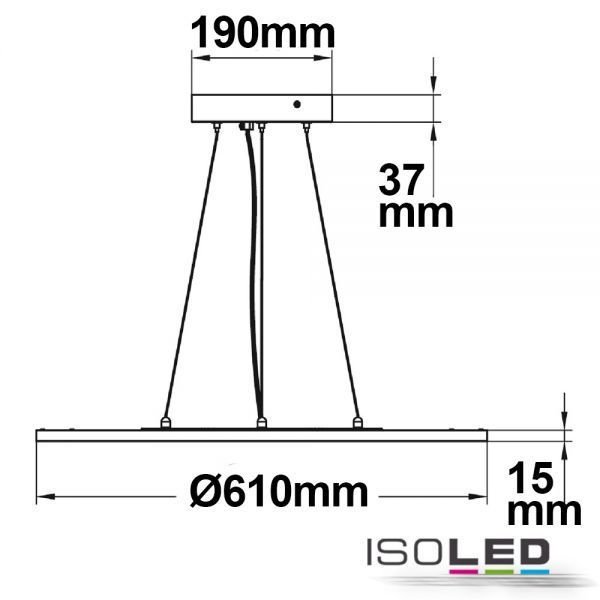 LED Hängeleuchte ISOLED Up+Down weiss 20+20W (ca. 250W) 4300lm NW dimmbar