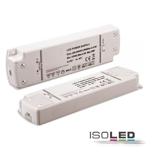 LED Trafo / Netzteil ISOLED 12VDC 0-30W für Flexbänder dimmbar