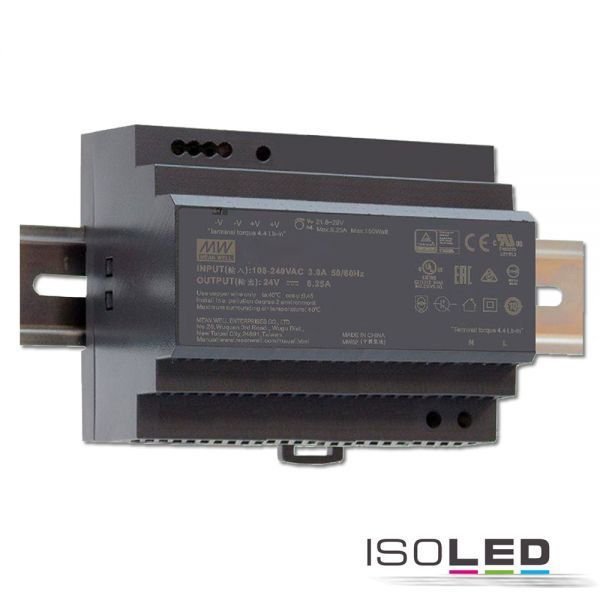 LED Hutschienen-Trafo MEAN WELL HDR-150-24 0-150W nicht dimmbar