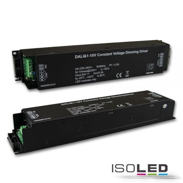LED PWM-Trafo / Netzteil ISOLED 24VDC 0-200W 1-10V/DALI dimmbar