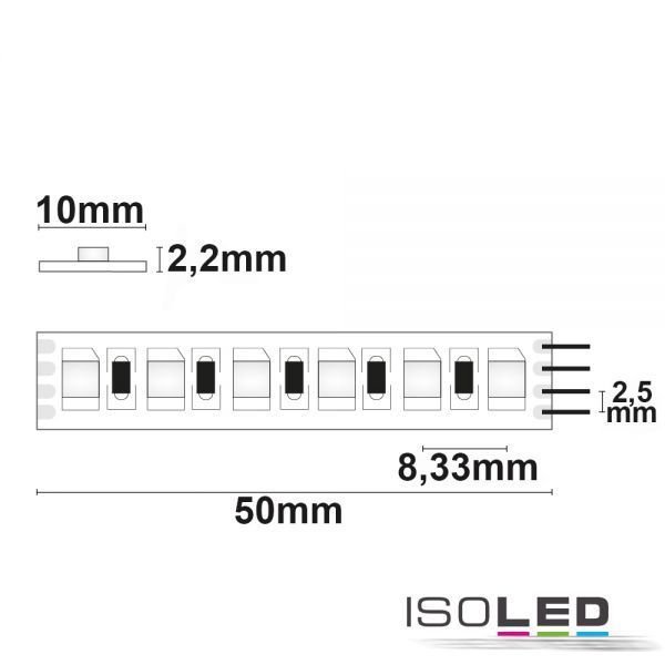 LED Linear-Flexband ISOLED 120LED/m 12W/m 24V IP20 RGB 5m