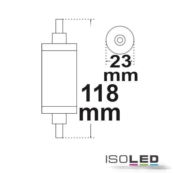 LED Stab R7s ISOLED 118mm 10W (ca. 60W) 740lm warmweiss Ø 23mm dimmbar