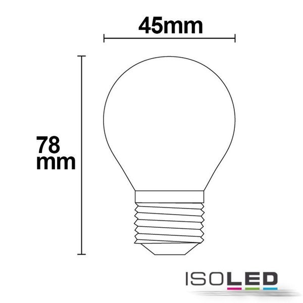 LED Filament Kugel ISOLED E27 4W (ca. 30W) 335lm 2700K matt dimmbar