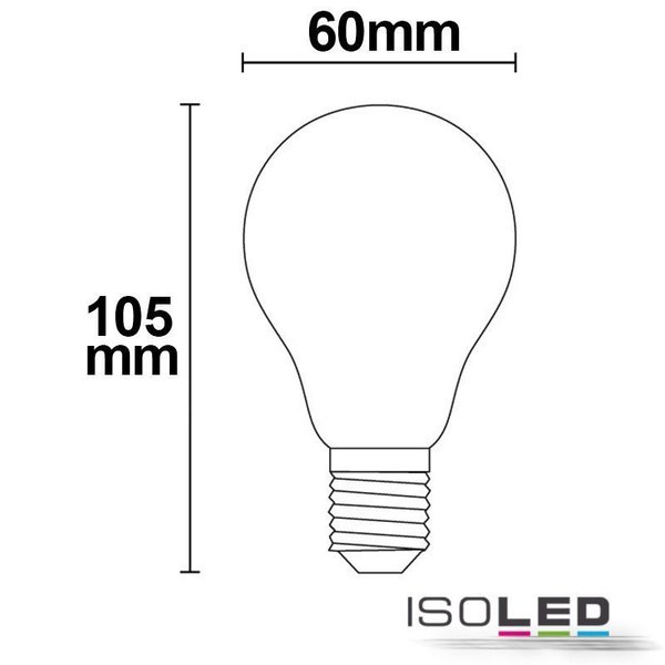 LED Filament Birne ISOLED E27 8W (ca. 65W) 890lm 2700K klar dimmbar