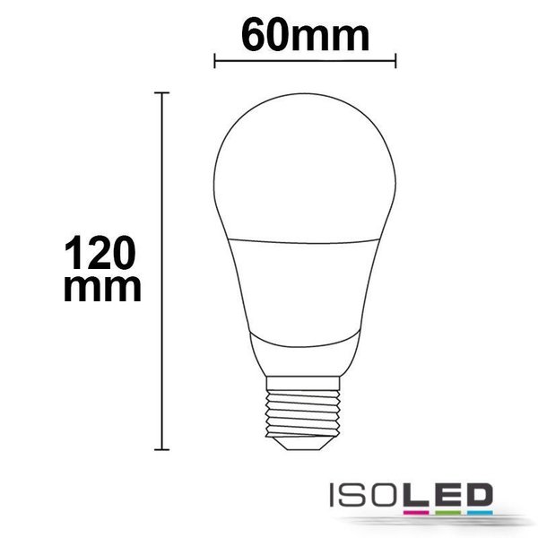 LED Birne ISOLED E27 9W (ca. 60W) 840lm 3000K matt