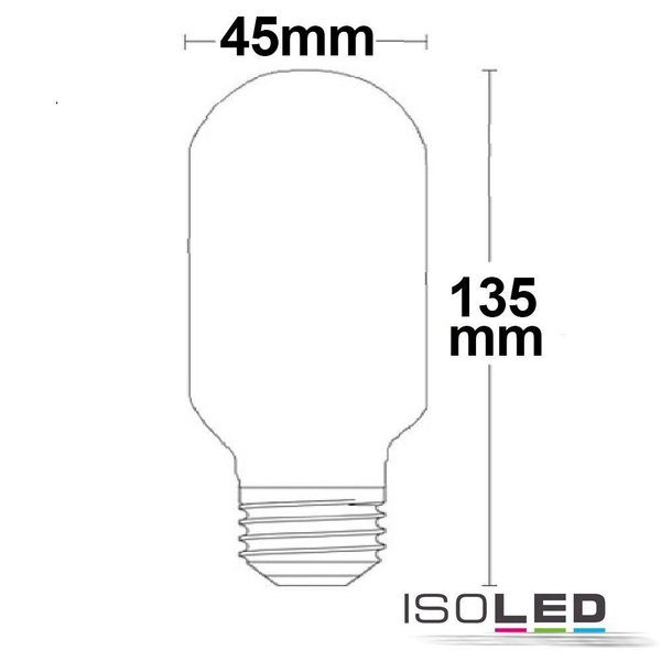 LED Filament Tube ISOLED E27 8W (ca. 65W) 900lm 4000K klar dimmbar