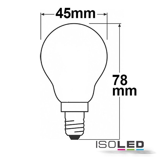LED Filament Birne ISOLED E14 4W (ca. 30W) 320lm 2700K matt dimmbar