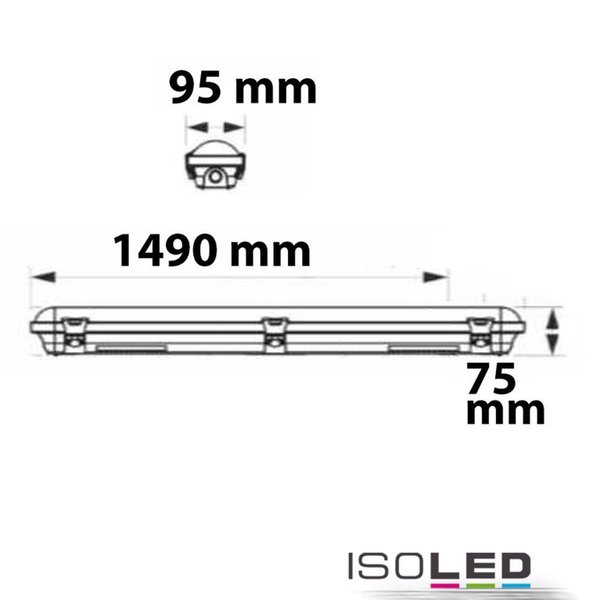 LED Wannenleuchte ISOLED IP65 35/44/53/60W (ca. 250-450W) 3000/4000/5000K 120cm