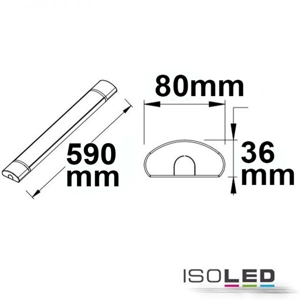 LED Auf- und Unterbauleuchte ISOLED IP42 20W (ca. 150W) 3000/3500/4000K 59cm