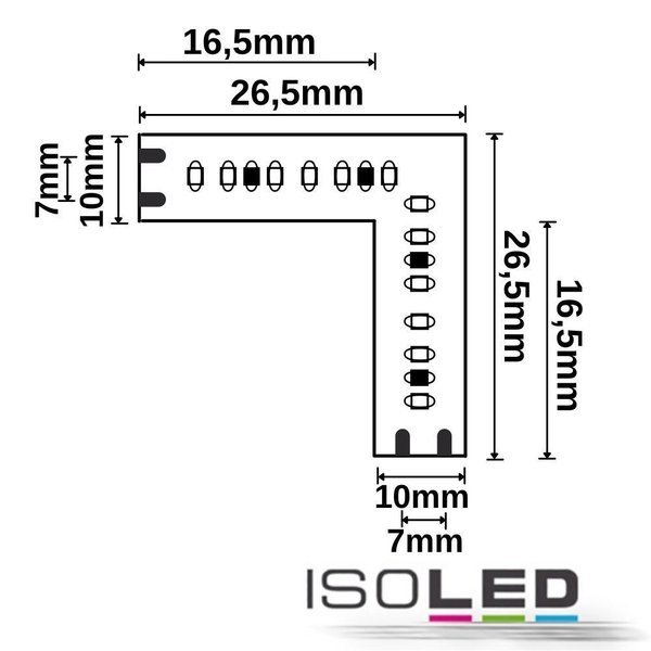 Eckverbinder für ISOLED MiniAMP LED Flexband 12W/m 3000K 12VDC