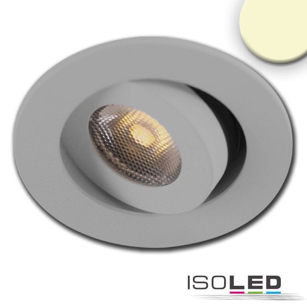 LED Einbauleuchte ISOLED MiniAMP alufarben 3W 24VDC 3000K dimmbar