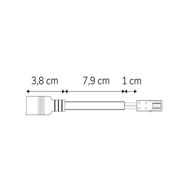 Adapterkabel 10cm weiss ISOLED MiniAMP female auf Rundstecker